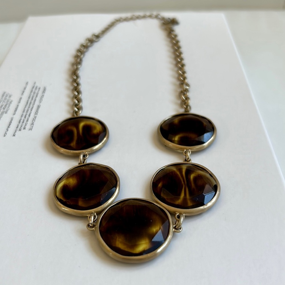 Tortoise Shell Circle Necklace - Picture 2 of 6